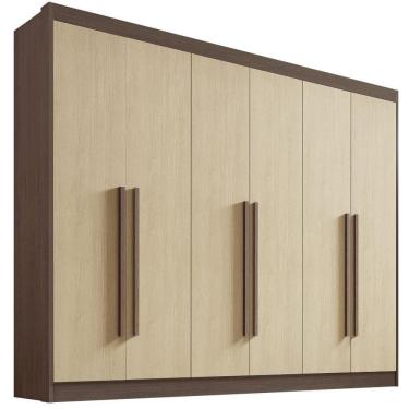Imagem de Guarda Roupa Athos Castanho Linho 6 Portas 7 Gavetas D?doro