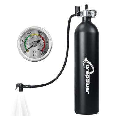 Imagem de Ctrepower Inflador de pneu de bicicleta sem câmara com medidor - Booster de pneu de 1,3 L com mangueira flexível de 43 cm - Bomba de bicicleta sem câmara compatível com válvula de pneu Schrader e