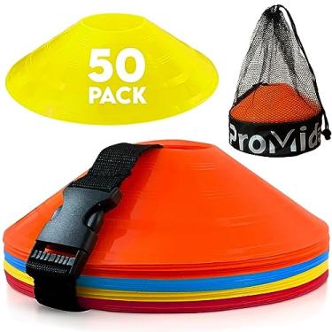 Imagem de Cones de futebol de disco para treinamento de crianças com bolsa de malha e alça - 15/24/50/100 pequenos cones de plástico para treinamento esportivo - Conos flexíveis para equipamentos de treino de