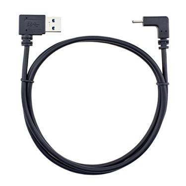 Imagem de Cablecc USB 3.1 USB-C para cima e para baixo, angular para 90 graus, ângulo direito, um cabo de dados macho para MacBook e tablet e telefone