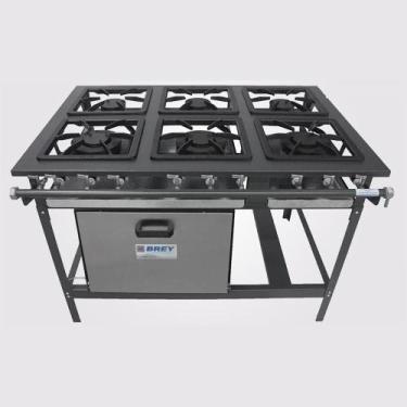 Imagem de Fogão 6 Bocas 3 Duplas com Forno Stand Metal Brey 106-F-3D