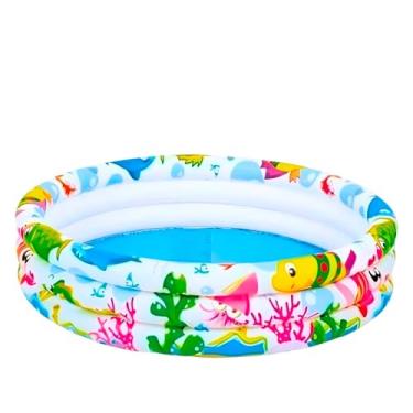 Imagem de Piscina Inflável Infantil Redonda 135l Animais Marinhos