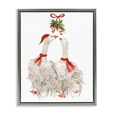 Imagem de Stupell Industries Arte de parede em tela flutuante com moldura cinza visco gansos românticos, design de Cindy Jacobs, 53 x 43 cm