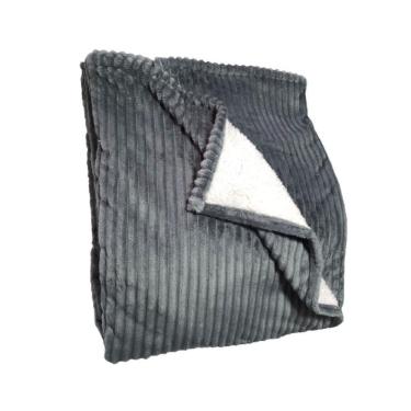 Imagem de Cobertor cinza cinza dyuri com sherpa 1,80 x 2,20