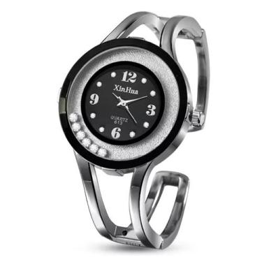 Imagem de Relógio Bracelete Feminino Novo Luxo Aço Inoxidável - Xinhua, Preto