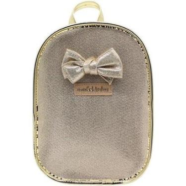 Imagem de Mochila Bolsa Molekinha Infantil Estilosa Laço Brilho Feminina-Feminino