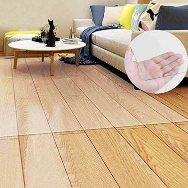 Imagem de Protetor de piso transparente, tapete protetor de piso de vinil retangular, tapete de cadeira - PVC transparente antiderrapante durável tapete protetor de piso para escritório casa tapete rígido (70 x