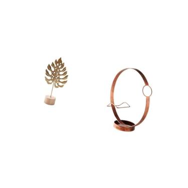 Imagem de Fenteer Escultura de Folha de Metal Abstrata Nórdica, Ornamento para Mesa, Festa, Casa, com Suporte de Ferro para Garrafas de Vinho, Organizador de Exibição D