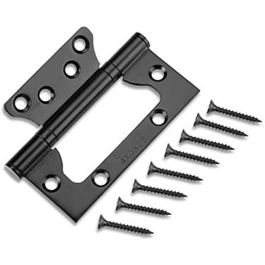 Imagem de 6 pares de dobradiças de porta de madeira silenciosas de aço inoxidável de 10 cm, dobradiças de mola com dobradiças planas espessas