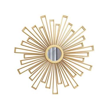 Imagem de Espelho solar de ferro forjado espelho decorativo espelho de parede espelho suspenso decoração de parede adequado para quarto banheiro sala de estar entrada (tamanho: C)