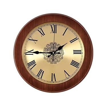 Imagem de WYUYIWH Relógios de parede para decoração de sala de estar relógio de luxo de madeira moda decoração de sala de estar relógio de parede quarto estudo relógio de quartzo silencioso relógios de parede