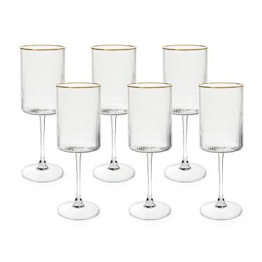 Imagem de Jogo De Taças Copa E Cia 6 Peças Doré Lustra água/vinho 470 Ml