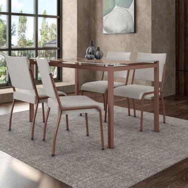 Imagem de Mesa De Jantar Fabone Alexa + 4 Cadeiras De Jantar Incolor