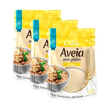 Imagem de Kit 3X: Farinha de Aveia Sem Glúten Leve Crock 200g