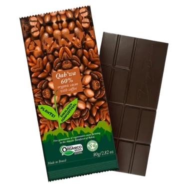 Imagem de Chocolate Qah Wa 60% Cacau com Café Orgânico Amma Chocolate 80g