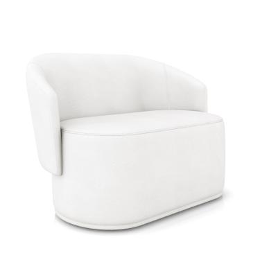 Imagem de Sofá 2 Lugares Namoradeira Orgânica para Sala Malu Sintético Branco M11 - D'Rossi