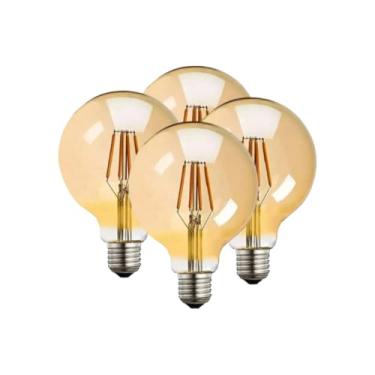 Imagem de Lâmpada Decorativa Filamento Led Globo G80 Luz Âmbar 4w 2200K Cor Da Luz Branco Quente(4)