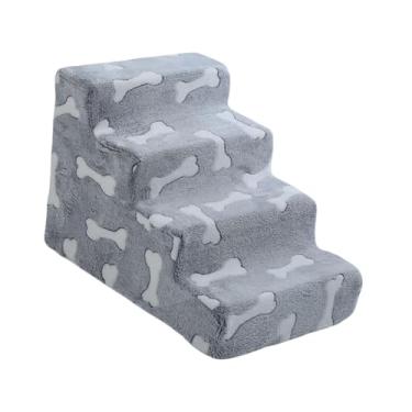 Imagem de KiBcsLic Escadas para cães pequenos, degrau para cães, rampa de espuma de alta densidade para animais de estimação, degraus macios para cama alta e sofá para, 4 Passos