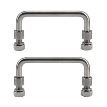 Imagem de SeeRaphee (2 peças) Puxador dobrável de 90 mm de aço inoxidável 304 alça industrial em forma de U para caixa de distribuição, caixa de ferramentas