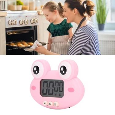 Imagem de Cronômetro digital de desenho animado fofo com lembrete preciso para cozinha, cozinha, fitness (sapo rosa)