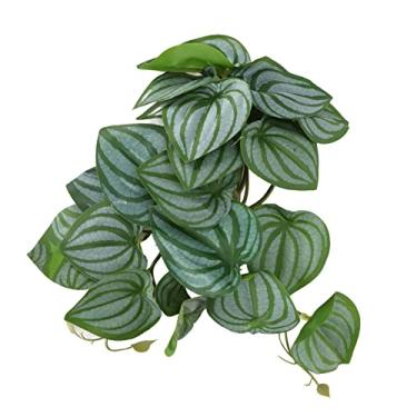 Imagem de Plantas de répteis artificiais com ventosas, folhas de melancia e trepadeiras para terrário, plantas trepadeiras de plástico para decoração de tanque de répteis, acessórios de habitat para lagartos
