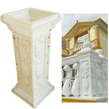 Imagem de Moldes de concreto para pilar, molde de coluna de plástico de 68 cm para jardim, reutilizável, faça você mesmo, molde de concreto para gesso de cimento (MD)