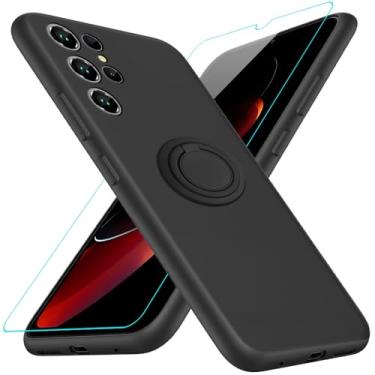 Imagem de Capa de telefone compatível com Oukitel C61/ C61 PRO com protetor de tela, suporte de anel giratório de 360° / suporte de silicone TPU à prova de choque capa protetora para Oukitel C61 C6 PRO 2025