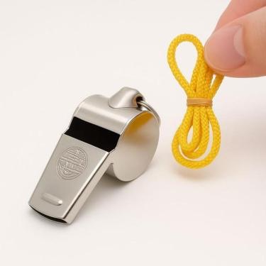 Imagem de Apito Profissional de Metal com Cordão para Árbitros Juiz Treinadores Escolas Esportes Recreação-Unissex