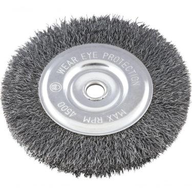 Imagem de Escova Circular Ondulada 6x1-2 Furo 5-8 Aço Carbono Polido