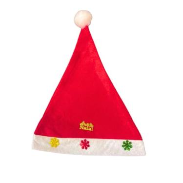 Imagem de Gorro de Papai Noel Vermelho com Pompom e Detalhes Decorativos Tamanho Único Adulto