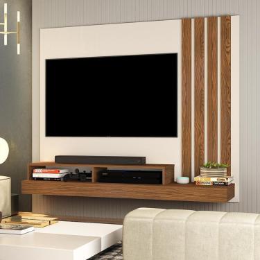 Imagem de Painel Requinte - Mdf-mdp Tv Até 55'' Nichos Reforçados Off White-freijó - Movelove