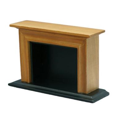 Imagem de Lareira de casa de bonecas em miniatura de madeira vintage em escala 1:12