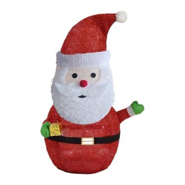 Imagem de MotiveTech Decoração de Natal iluminada, enfeite de Natal para áreas externas, estatuetas de Papai Noel com decorações de jardim LED para cozinha, Papai Noel