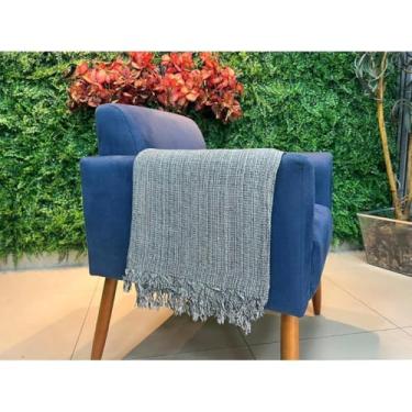 Imagem de Manta para Sofá Gigante 100% Algodão com Franjas – Decoração e Proteção Elegante para Sala (CINZA)