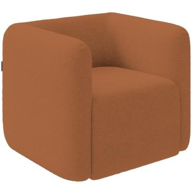 Imagem de Poltrona Decorativa Para Sala De Estar Fixa Living Peônia K01 Bouclê Mostarda