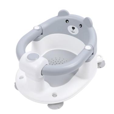 Imagem de Fafeicy Cadeira de Banho Infantil Assento de Banho para Bebês, Assento de Banho para Crianças Com Base Antiderrapante Ergonômico para Banho de Recém-nascidos, 12,4 X 15,94 Polegadas, (Cinza)