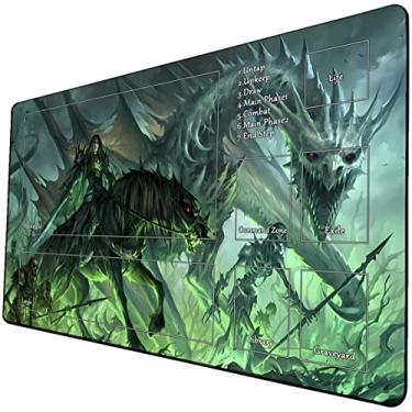 Imagem de MTG Playmat, tapete de jogo para MTG TCG 61 x 35,5 cm tapete de jogo com tinta para cartas colecionáveis com bolsa de armazenamento superfície de borracha lisa jogo de batalha