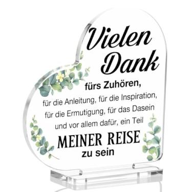 Imagem de Thank You Gifts for Boss Teacher Mentor, presentes de agradecimento para mulheres, homens, colegas de trabalho, placa de coração de acrílico, decoração de escritório em casa