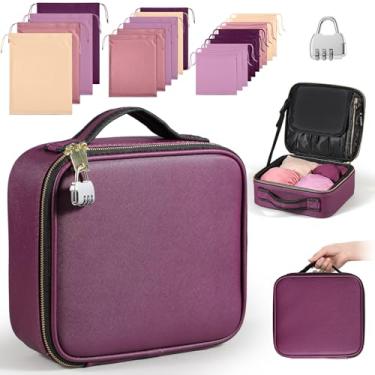 Imagem de Eccliy Organizador de bolsa de armazenamento de brinquedos para adultos com 20 sacos de cordão de tamanhos diferentes caixas de armazenamento de brinquedos para mulheres e homens (roxo, 26 x 23 x 9,94