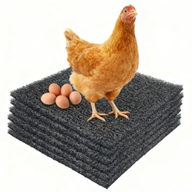 Imagem de 6 peças de almofadas de assentamento para galinheiro, 30,5 x 30,48 cm, almofadas de plástico para galinheiros, acessórios para galinheiros, caixa de galinha, postura de ovos, cinza