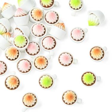 Imagem de UR URLIFEHALL 30 peças, 3 cores, xícara de café de resina, mini caneca de café, estatuetas de xícara de chá para decoração de festa em casa, cozinha, micropaisagem, decoração de festa