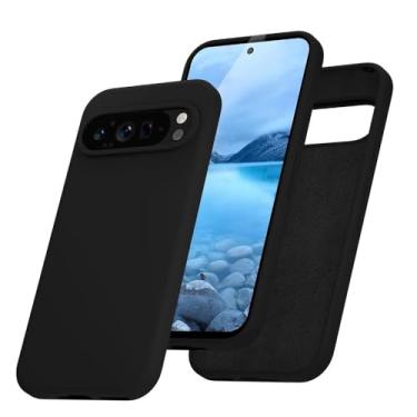 Imagem de Capa de silicone líquido fashion para Google Pixel 9 10 Pro XL 8A 7A 6A 5A, capa de TPU macia com toque de pele para Google 9A 6 7 8 9 Pro 8Pro, preta, para Google 7