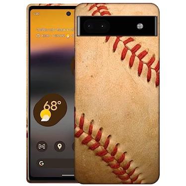 Imagem de SM CASES Capa para Google Pixel 6A - Capa de plástico rígido com estampa 3D de beisebol grunge vintage compatível com Google Pixel 6A. Branco
