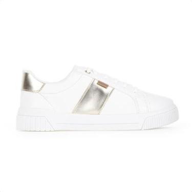 Imagem de Tênis Anacapri Sola Estruturada Listra Lateral Branco e Dourado - Feminino-Feminino