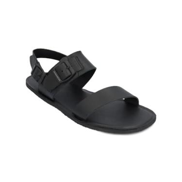 Imagem de GROUNDIES Kos Sandálias masculinas descalço – bico largo, design de couro zero, sola flexível, Preto, 44