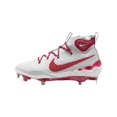 Imagem de Nike Chuteira de beisebol masculina Alpha Huarache NXT (DJ6517-108, branco/platina pura/vermelho universitário), Branco/platina pura/vermelho universitário, 39
