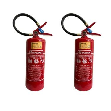 Imagem de Kit 2 Extintor 4kg Abc 5 Anos + 2 Placas De Sinalização + 2 Suportes de Parede