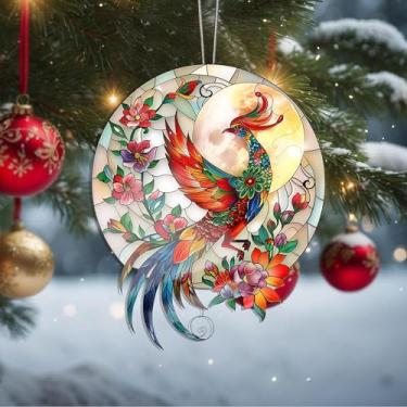 Imagem de Enfeites de Natal para pendurar em cristal, enfeites de árvore de Natal feitos à mão, decoração de carro e casa - presentes de Natal, decoração de artesanato em acrílico, ideias de troca de presentes