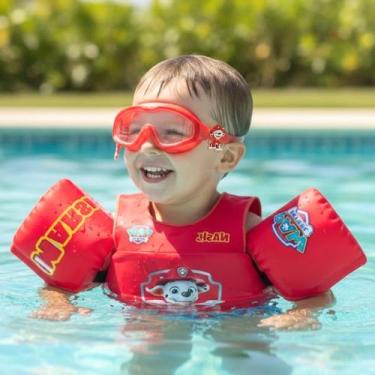 Imagem de Kit Infantil Boia e Colete SalvaVidas Óculos Natação Criança Piscina e