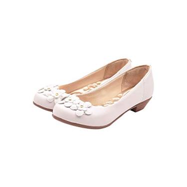 Imagem de Sapatilha Salto Infantil Menina Flores Branca